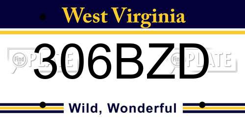 306BZD West Virginia License Plate