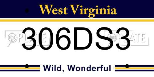 306DS3 West Virginia License Plate