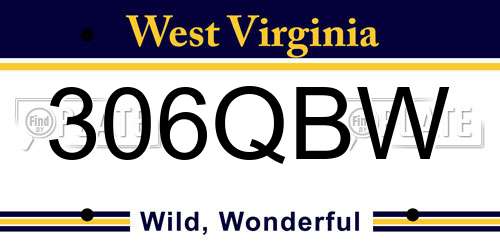 306QBW West Virginia License Plate