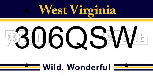 306QSW West Virginia License Plate