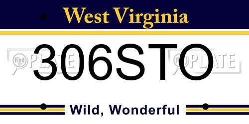 306STO West Virginia License Plate