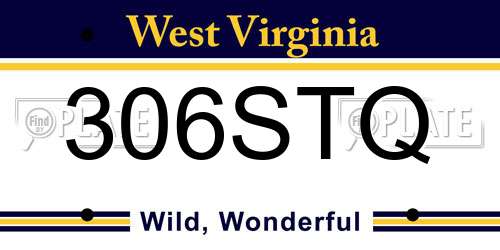 306STQ West Virginia License Plate
