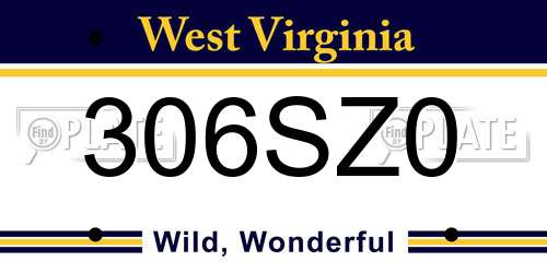 306SZ0 West Virginia License Plate