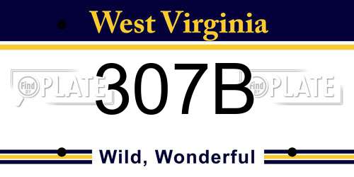 307B West Virginia License Plate