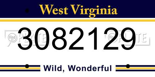 3082129 West Virginia License Plate