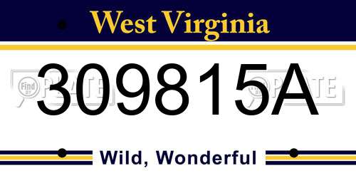 309815A West Virginia License Plate