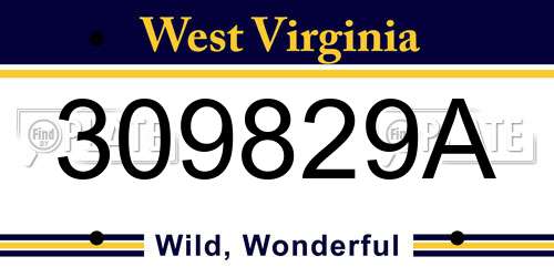 309829A West Virginia License Plate