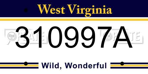 310997A West Virginia License Plate