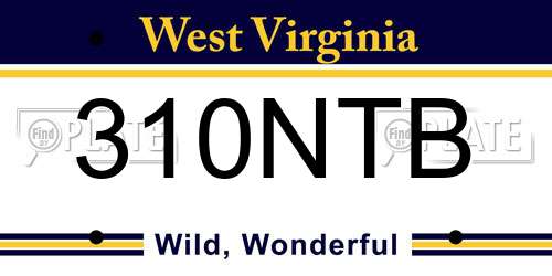 310NTB West Virginia License Plate