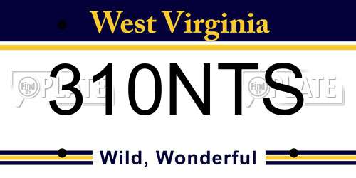 310NTS West Virginia License Plate