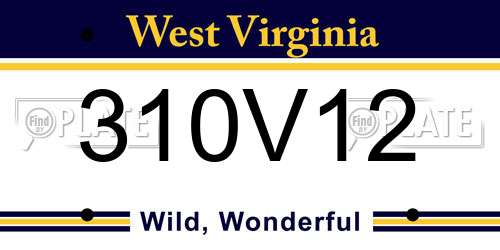 310V12 West Virginia License Plate