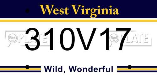 310V17 West Virginia License Plate