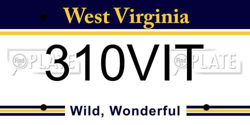 310VIT West Virginia License Plate
