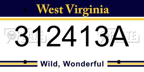312413A West Virginia License Plate