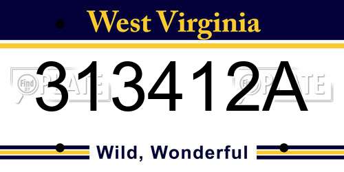 313412A West Virginia License Plate