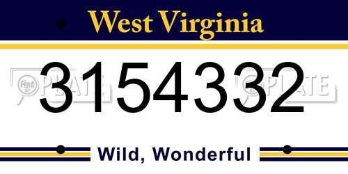 3154332 West Virginia License Plate