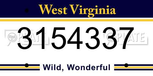 3154337 West Virginia License Plate