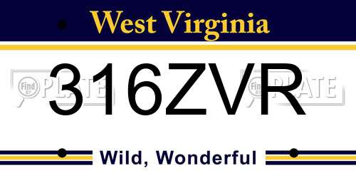 316ZVR West Virginia License Plate