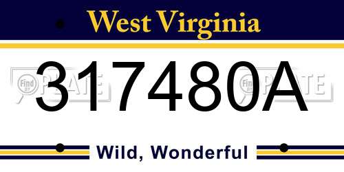 317480A West Virginia License Plate