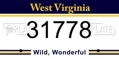 31778 West Virginia License Plate
