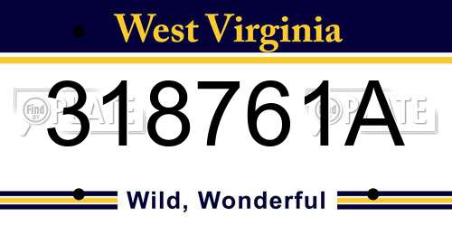 318761A West Virginia License Plate