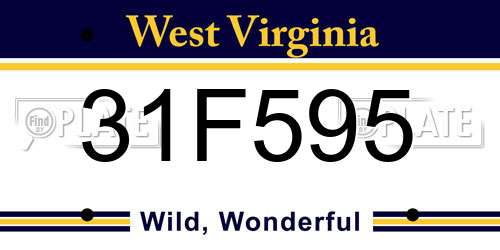 31F595 West Virginia License Plate