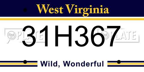 31H367 West Virginia License Plate