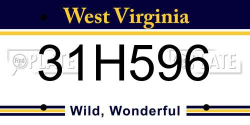 31H596 West Virginia License Plate
