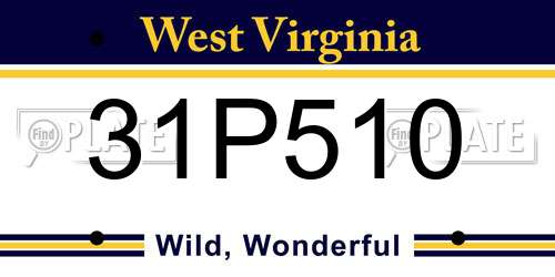 31P510 West Virginia License Plate