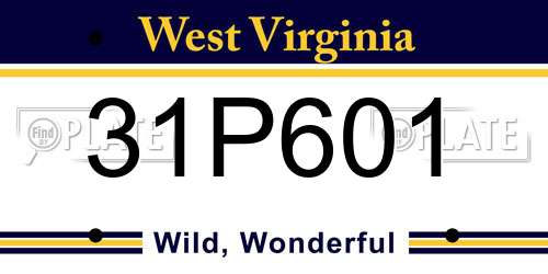 31P601 West Virginia License Plate