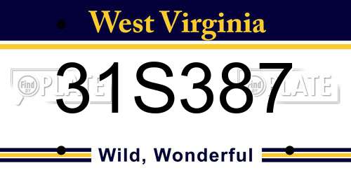 31S387 West Virginia License Plate