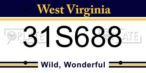 31S688 West Virginia License Plate
