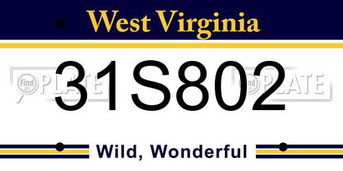 31S802 West Virginia License Plate