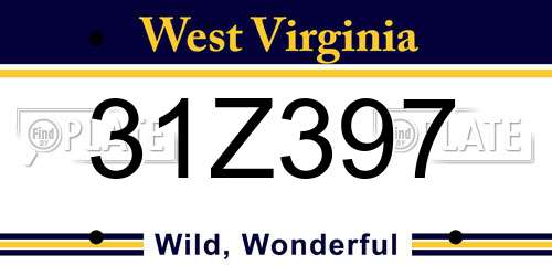 31Z397 West Virginia License Plate