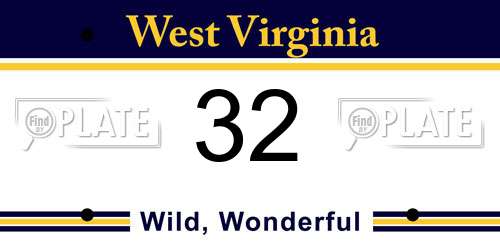 32 West Virginia License Plate