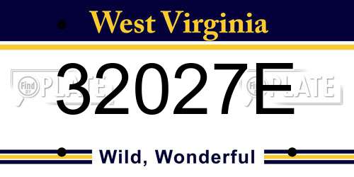32027E West Virginia License Plate
