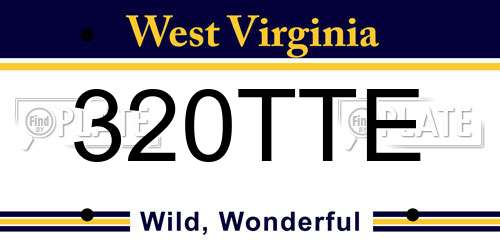 320TTE West Virginia License Plate