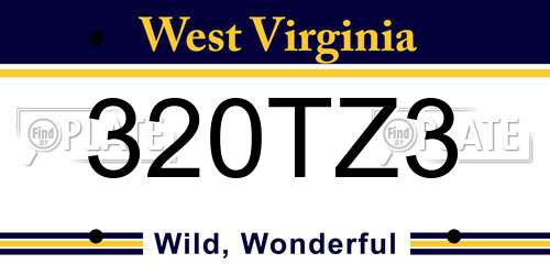 320TZ3 West Virginia License Plate