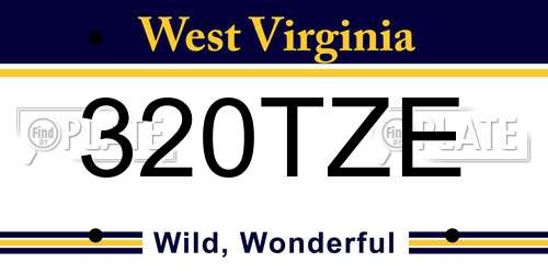 320TZE West Virginia License Plate