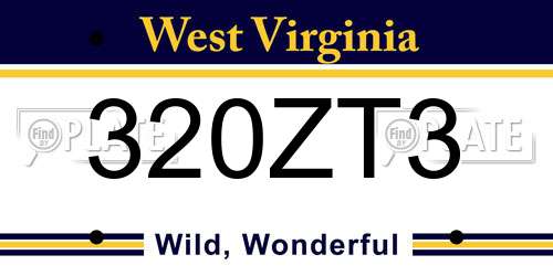 320ZT3 West Virginia License Plate
