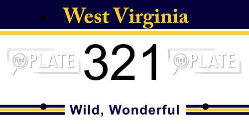 321 West Virginia License Plate