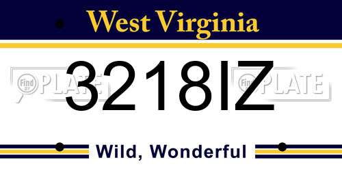 3218IZ West Virginia License Plate