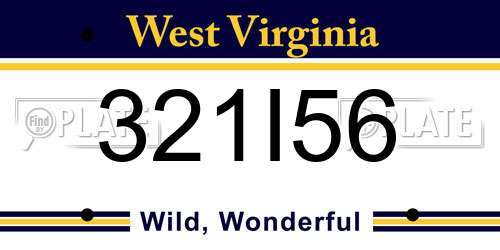 321I56 West Virginia License Plate