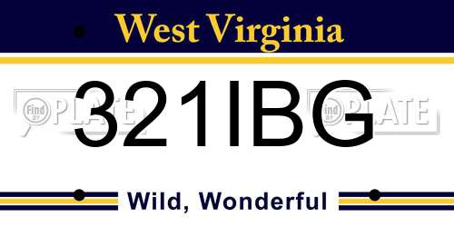 321IBG West Virginia License Plate