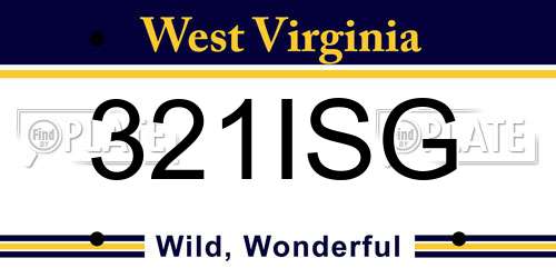 321ISG West Virginia License Plate