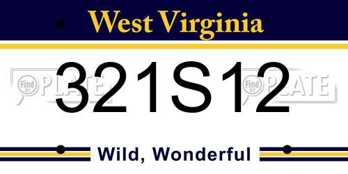321S12 West Virginia License Plate