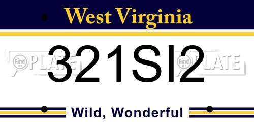 321SI2 West Virginia License Plate