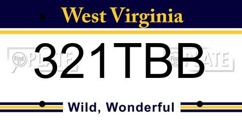 321TBB West Virginia License Plate