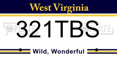 321TBS West Virginia License Plate