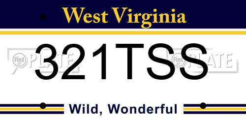 321TSS West Virginia License Plate